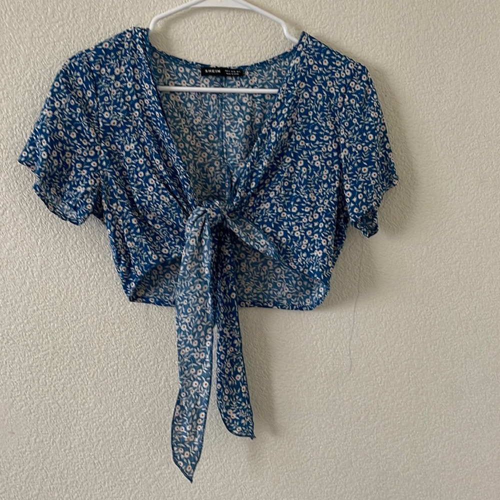 shein self tie top